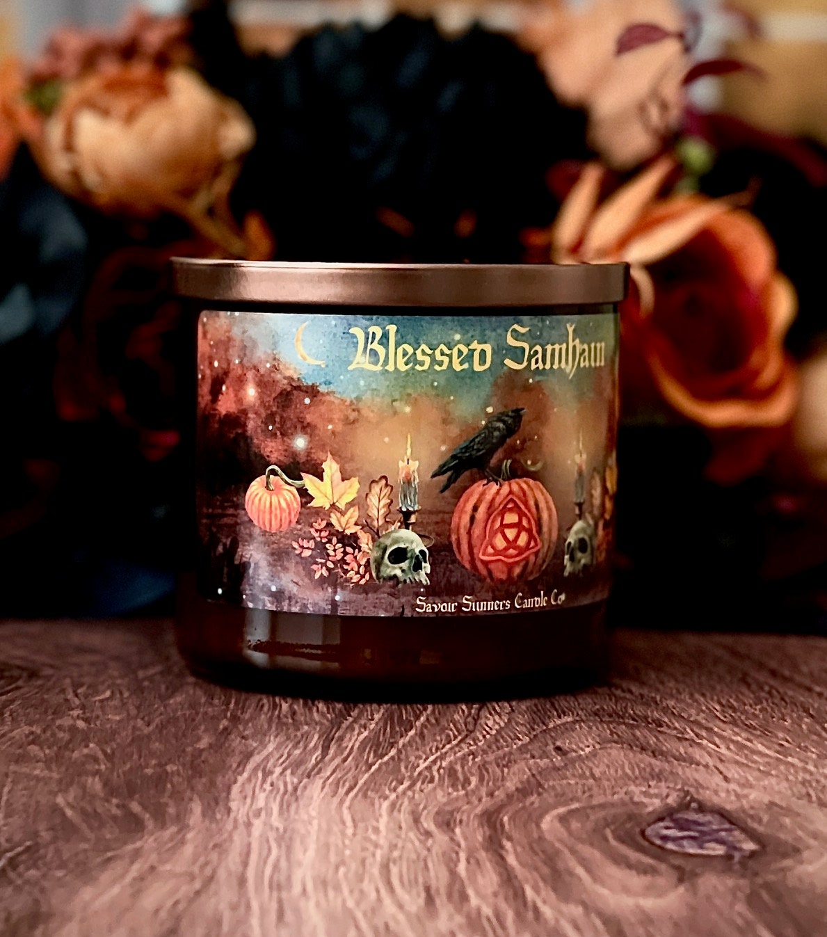 Blessed Samhain 3 Wick Candle