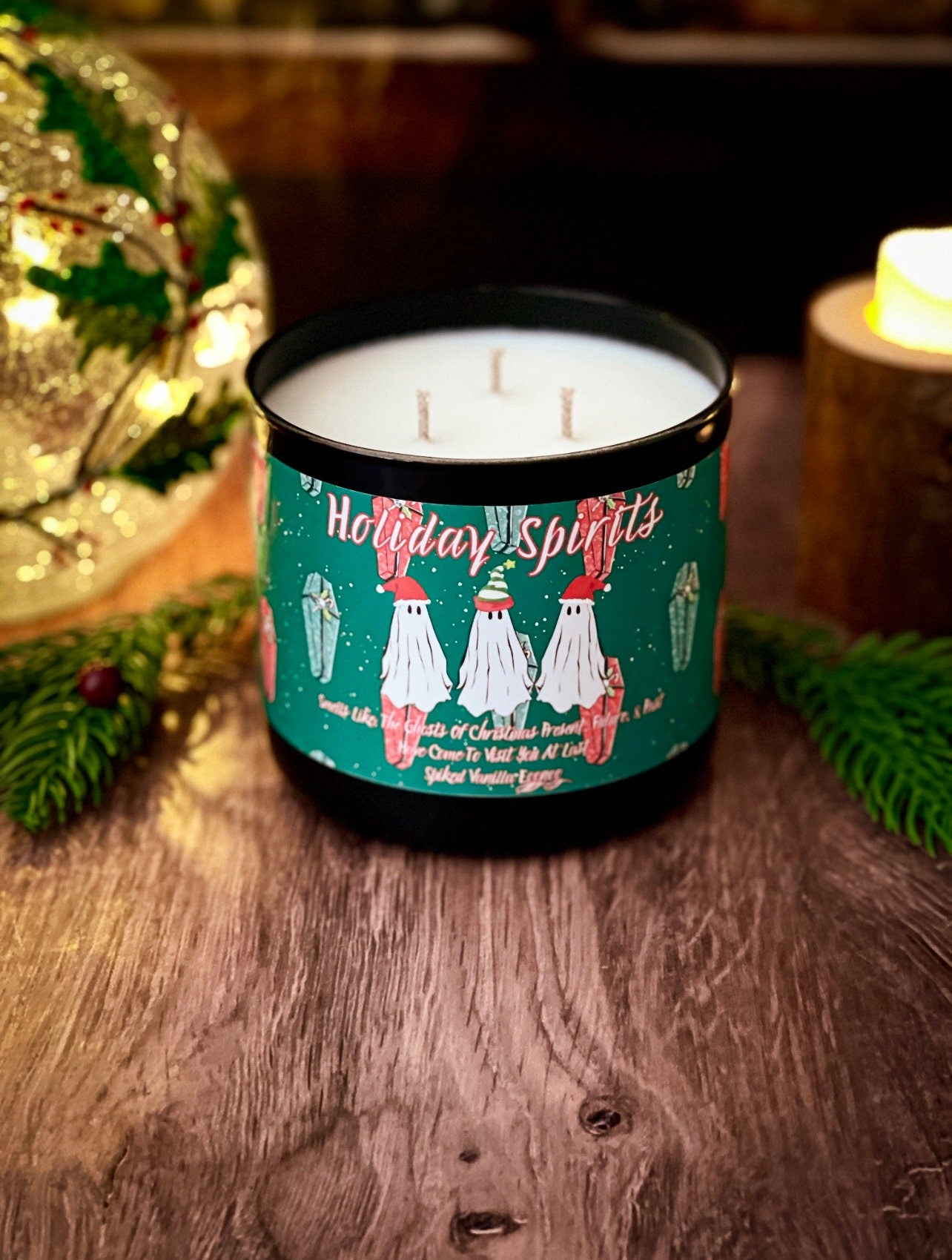 Holiday Spirits 3 Wick Candle