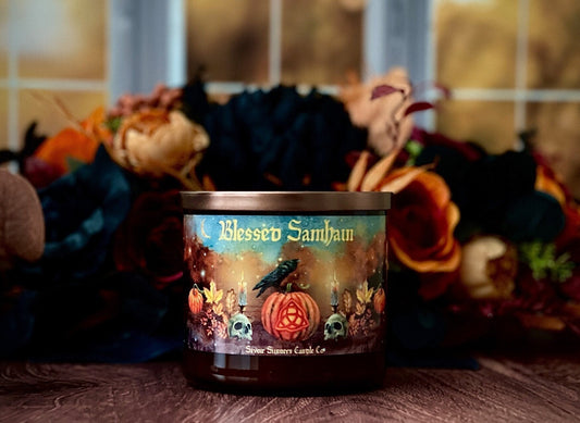 Blessed Samhain 3 Wick Candle